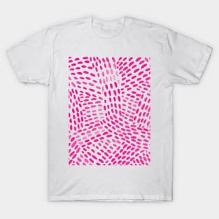 Watercolor dotted lines - magenta T-Shirt